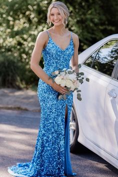 High Neck Evening Gown, Prom Things, Sequin Prom Dresses Mermaid, Black Sequin Prom Dress, Blue Sequin Prom Dress, Sequin Prom Dresses Long, Pageant Dresses For Teens, Hoco Ideas, Prom Dress Mermaid