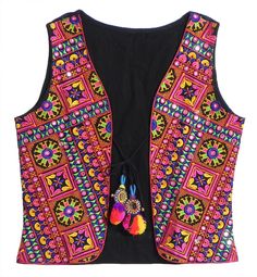 Multicolor Gujrati Embroidery on Sleeveless Ladies Jacket (Cotton Cloth) Embroidery Jackets For Women, Gujrati Embroidery, Cotton Candy Ideas, Long Kurta Designs, Multicolor Embroidery, Indian Kurti Designs, Candy Ideas, Kids Blouse