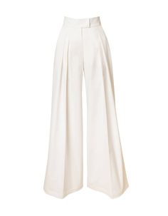 High-waisted pleated palazzo pants IPANTS are made from heavy cotton in a gorgeous ivory hue. Fabric is very soft and pleasant to the touch and perfectly holds a wide-leg shape.A wide waistband along with front pleats highlights the waist and makes it visually thinner. Maxi pants length makes legs longer and creates an elegant silhouette. Palazzo has comfortable side pockets and faux pockets on the back. Belt loops, zip, and hook-and-eye closures in the middle. High slits on the back create a ma Pleated Palazzo Pants, White Palazzo Pants, Maxi Pants, Fashion Content, Pants Length, White Outfits, Palazzo Pants, Wide Waistband, Heavy Cotton