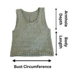 the measurements for a sweater vest