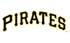 the pirates logo is shown in black and yellow