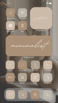 an image of a phone screen with the text serenity on it and various icons