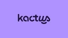 the word kactus on a purple background