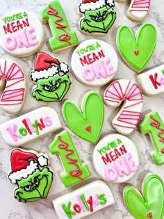 decorated cookies with the words you're mean one on them