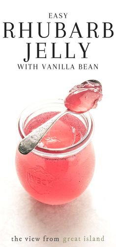 the cover of easy rhubarb jelly with vanilla bean, by author and cook