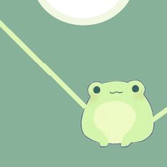 a green frog sitting under a white cloud on a blue background with the caption that says, i love you