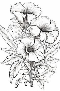 Printable Flower, Fall Coloring Pages