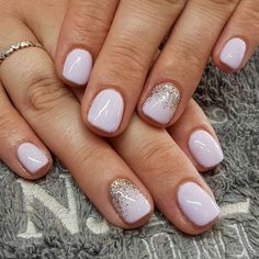 Pink White Nails, Natural Gel Nails, Short Gel Nails, Supper Ideas, Cute Summer Nails, Cute Gel Nails, Shellac Nails, Sparkle Nails, Short Nail Designs