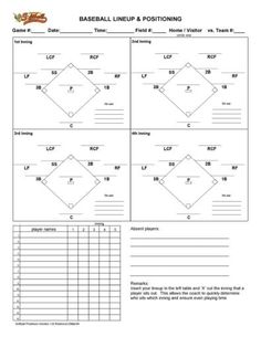 the baseball line up and positioning worksheet is shown in this file,