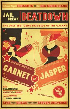 an old poster for the beatles concert, featuring garriet and jasperr