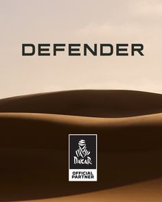 a desert scene with the words defender on it