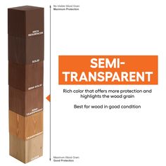 a tall wooden block with the words semi transparent on it