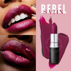 **New In Box** Expires 6/24 Fullsize Satin Finish Midtonal Plum Creamy Medium-To-Full Buildable Coverage Plum Lipstick Black Women, Purple Lipstick Black Women, Lipstick Black Women, Beauty Enhancement, Mac Lashes, Mac Retro Matte Lipstick, Mac Viva Glam