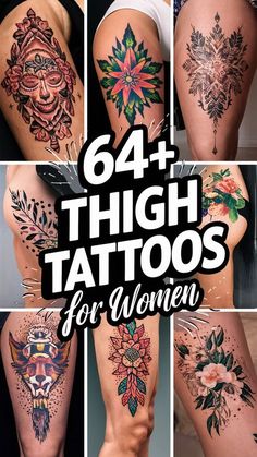 many different tattoos are shown with the words 64th tattoo designs for women on them