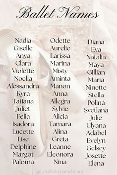 the names of ballet shoes and their names