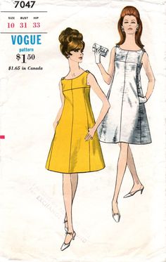 a woman's dress pattern from the 1960s