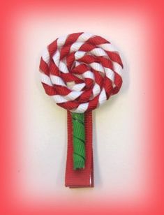 Christmas Tree Hairbow Clip--Step by Step Instruction : 14 Steps (with Pictures) - Instructables How To Make Lollipops, Candy Cane Hair, Ribbon Sculptures, Lollipop Candy