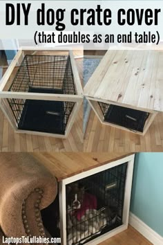 diy dog crate cover that doubles as an end table