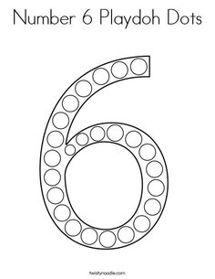 the number 6 dot painting coloring page