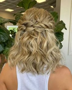 38 Half Up Half Down Curly Hairstyles for Every Occasion - HqAdviser Half Up Wedding Hairstyles For Medium Length Hair, Prom Hair Down And Curly Braid, Medium Length Curly Hairstyles For Wedding, Bridesmaid Hair With Braid Down, Cute Prom Hairstyles Short Hair, Half Updo Curly Hairstyles, Medium Length Prom Hairstyles Half Up, Bridesmaid Hairstyles Medium Length Curly, Cute Curly Hairstyles For Wedding Guest