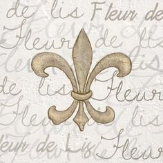 a fleur de lis wallpaper with french words and a gold fleur de lis