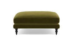 the footstool is upholstered with black legs