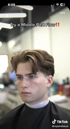 Middle Part Undercut, Middle Part Flow, Mens Messy Hairstyles, Boy Haircuts Short, Hair Cut Guide, Gents Hair Style, Asian Haircut