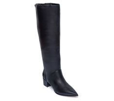 Step into sophistication with the Bernardo Milano leather knee-high boot. This stylish boot features a pointed toe and a sleek block heel, perfect for elevating your fall and winter wardrobe. From Bernardo. Chic Winter Knee-high Boots With Snip Toe, Chic Snip Toe Knee-high Boots For Fall, Wide Calf Knee-high Boots With Snip Toe For Work, Chic Knee-high Boots With Snip Toe And Stacked Heel, Chic Knee-high Boots With Stacked Heel And Snip Toe, Chic Formal Knee-high Boots With Snip Toe, Elegant Snip Toe Knee-high Boots For Fall, Modern Knee-high Boots For Business In Fall, Fall Business Knee-high Boots Modern Style