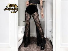 Ladies Floral Lace Pants | High-Waist See-Through Design | Fashionable Outwear Cloth The size chart is smaller than the regular size please add 2-3 cm.  If you have any questions, don't hesitate to contact us, we are quick to reply. Refund & returns: We accept refunds in case the item comes defective, up to 7 days from package arrival. However, we do not accept returns for size-related issues or any damages caused by the buyer. Processing & Delivery: We usually process orders within 1-3 business days and then dispatch them, delivery usually takes between 7-14 business days - 100% Satisfaction Guarantee - Premium Quality Products - 24/7 Customer Support Womens Trousers, Lace Pants, Womens Pants, High Waisted Pants, Trousers Women, Floral Lace, Favorite Outfit, Capri Pants, Art Collection