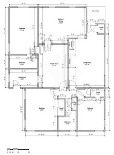 the floor plan for a house with measurements