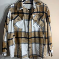 Shacket Purchased From Amazon, Nwot Size Small Womens Flannel Jacket, Boyfriend Look, Casual Winter Coat, Plaid Jacket Women, Chic Shirts, Oversize Women, Flannel Women, Flannel Jacket, Loose Shirts