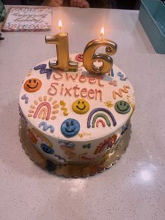 a birthday cake with the number six on it