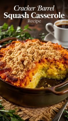 crocker barrel squash casserole recipe with coffee