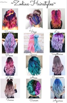 Zodiac Sign Hairstyles, Zodiac Hair, Pretty Hair Color