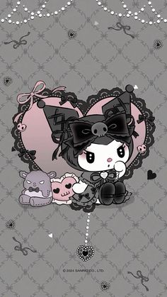 sanrio kuromi wallpaper Kuromi Wallpapers, Pink Wallpaper Hello Kitty, Images Hello Kitty, Walpaper Hello Kitty, Whatsapp Wallpaper Cute, Kitty Drawing, Hello Kitty Backgrounds