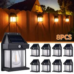 8 pack solar powered outdoor lights with remote control