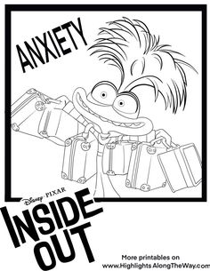 Inside Out coloring pages including anxiety Free Printable Coloring Sheets, Free Coloring Sheets, Arte Van Gogh