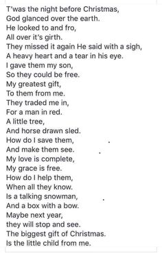 a poem written in black and white with the words'i was the night before christmas,