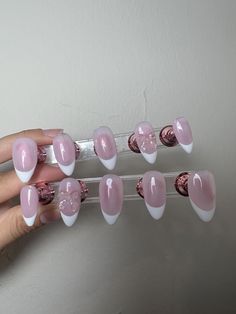 Hello, lovely! 😊 🌸I offer handcrafted press on nails made with quality gel polish. This set will give you a perfect manicure within a few minutes for a small portion of the salon cost. Wear them for weeks straight or a few days at a time as you like. 🌸Sets come with 10 nails (based on the size/shape selected), nail prep kit, and instructions. Reusable if removed correctly. 100% natural look if applied correctly.   ✨We guarantee the perfect quality✨ 🌸My nails will last for: 1- 2 days using ad Nails Bow, Pink French Nails, Nails Stiletto, Perfect Manicure, Nail Prep, Pink French, Beauty Make-up, Nails Fake, Hello Lovely