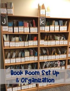 the book room set up and organization is organized