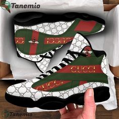 Click link to buy it: . ✔ Fast shipping. ✔ Limited design. Product Infomation: Air jordan 13 mix gucci green white limited edition sneaker shoesThis is Shoes Air Jordan 13 Custom Print On Demand. Best shoes gifts for men women with full size+ Style: Air Jordan 13.+ Upper skin can print patterns.+ Hidden... Designer Slip-on Sneakers For Streetwear, Breathable Jordan Shoes With White Sole And Round Toe, Breathable Jordan Shoes With Round Toe For Streetwear, Breathable Jordan Shoes For Streetwear, Jordan Synthetic Streetwear Shoes, Synthetic Round Toe Jordan Shoes For Streetwear, Green Breathable Jordan Shoes For Streetwear, Casual Leather Basketball Shoes With Breathable Design, Green High-top Breathable Jordan Shoes