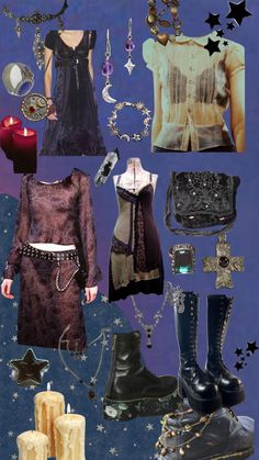 #whimsigoth #whimsigothic #90s #witchy #goth Plus Size Hippie Goth, Whimsigothic Aesthetic 90s, Vintage Witchy Outfit, Whimsigoth Lookbook, Whimsical Goth Clothes, Whimsy Goth Clothes, Whismgothic Outfits 90s, 90s Whimsigoth Aesthetic