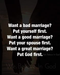 two people holding hands with the words, want a bad marriage? put yourself first