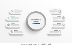 the info graphics elements are arranged in a circle on a white background with place for your text