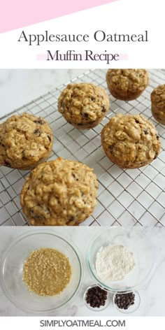 an image of applesauce oatmeal muffin recipe