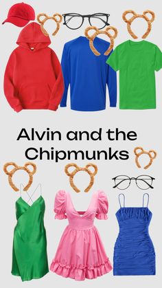 an image of children's clothing with the words alvin and the chipmunks