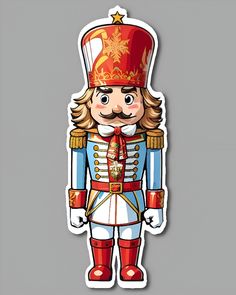 a sticker depicting a nutcracker in uniform