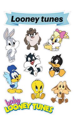 the looney tunes sticker sheet is shown