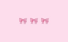 three pink bows on a pink background