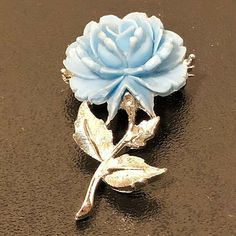 Silver Flower Brooch With Handmade Flowers, Handmade Flower Silver Brooches, Handmade Flower Shaped Silver Brooches, Handmade Silver Flower Brooches, Blue Brooch, Angel Brooch, Doll Clothes Barbie, Flower Blue, Flower Pins